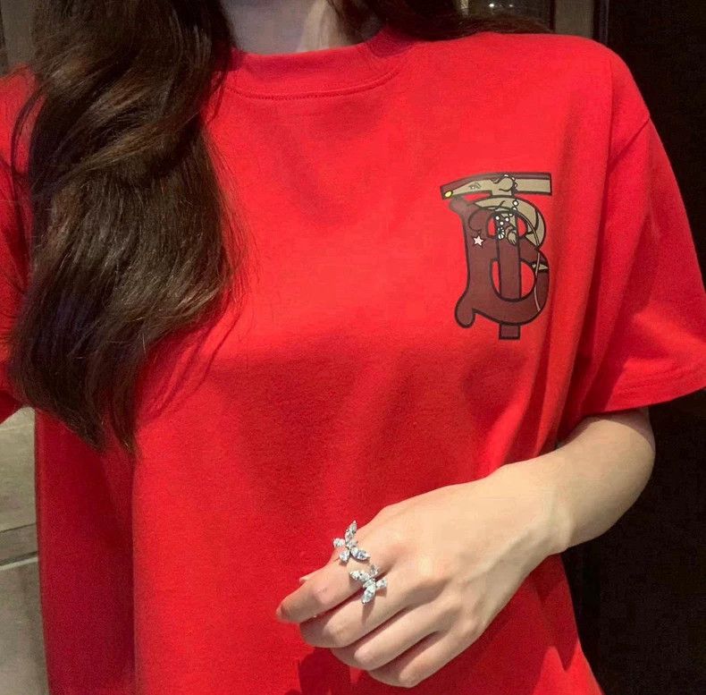 Burberry Burberry Red TB Cartoon Logo Short Sleeve T-Shirt-yf Size US M / EU 48-50 / 2 - 4 Thumbnail