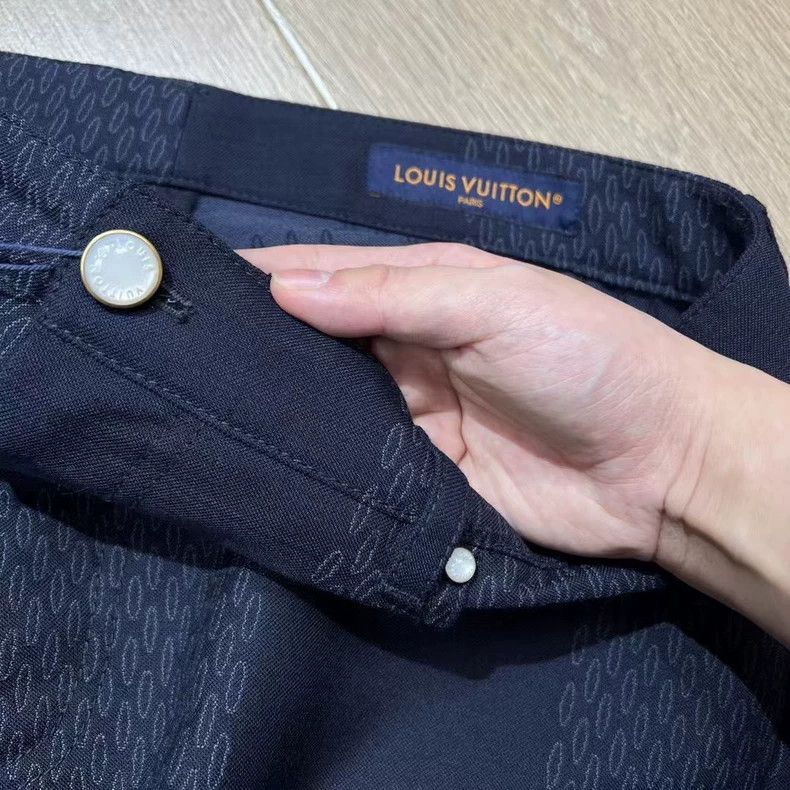 Louis Vuitton Letter Print Wool Long Pants-yf