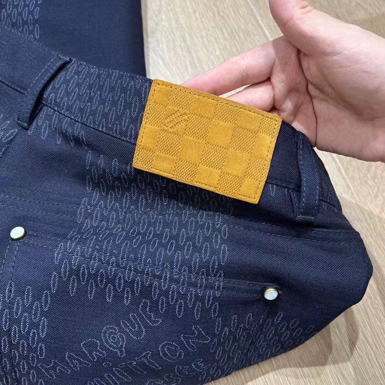 Louis Vuitton Letter Print Wool Long Pants-yf