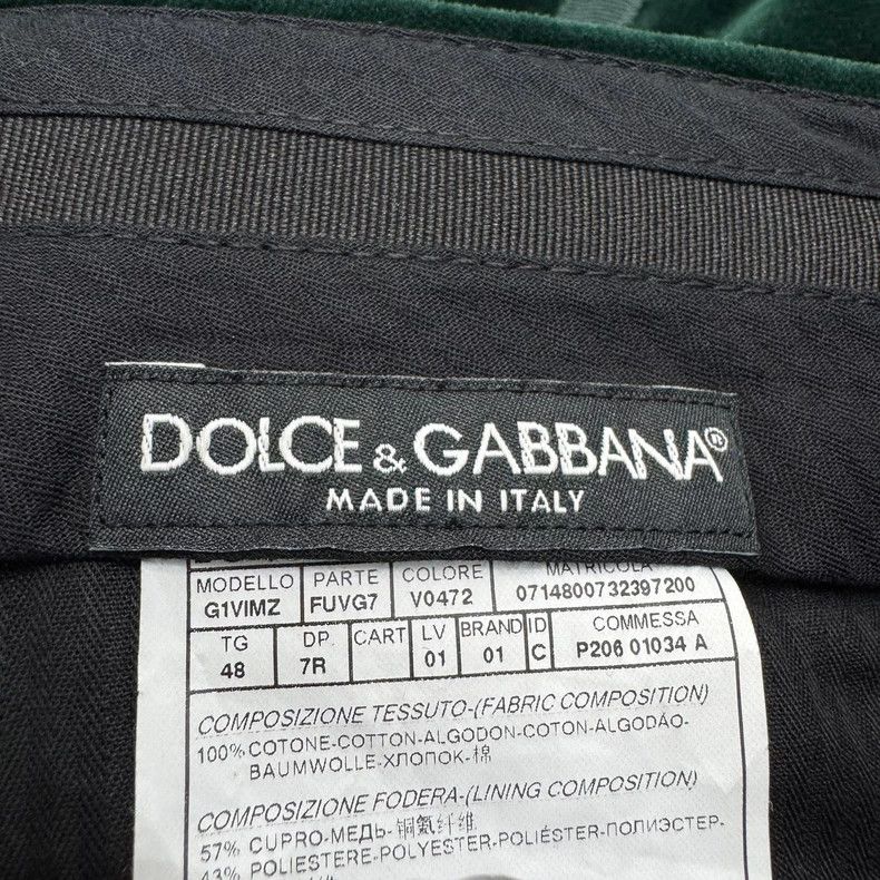 Dolce & Gabbana Green Velvet Casual Pants Size 48-yf Size US 44 / EU 60 - 3 Thumbnail
