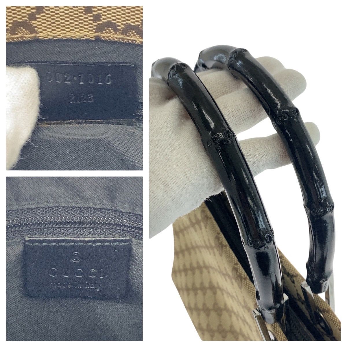 Gucci Gucci Gucci Bamboo GG Canvas Tote Bag Canvas Tote Bag 002 1016 DUTY FREE for USA Size ONE SIZE - 4 Thumbnail