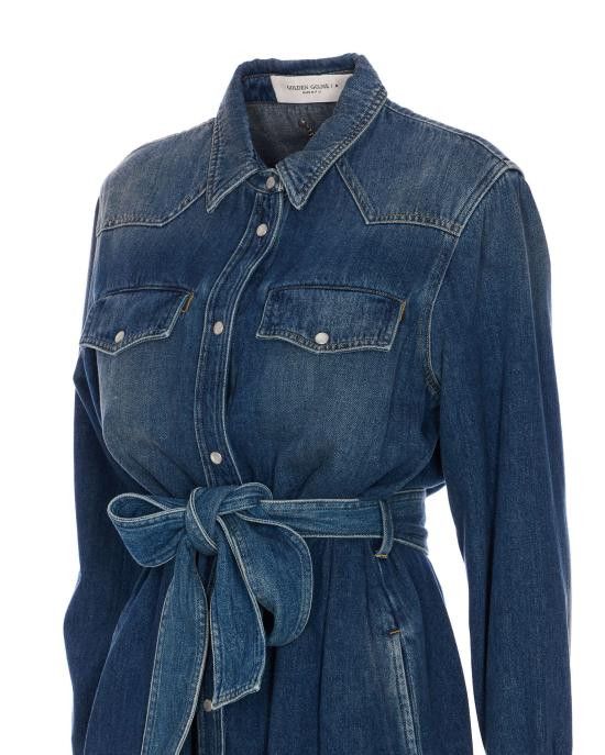 Golden Goose GOLDEN GOOSE Women Mid Skirts GWP00714 P00062450100 Blue Size XS / US 0-2 / IT 36-38 - 4 Thumbnail