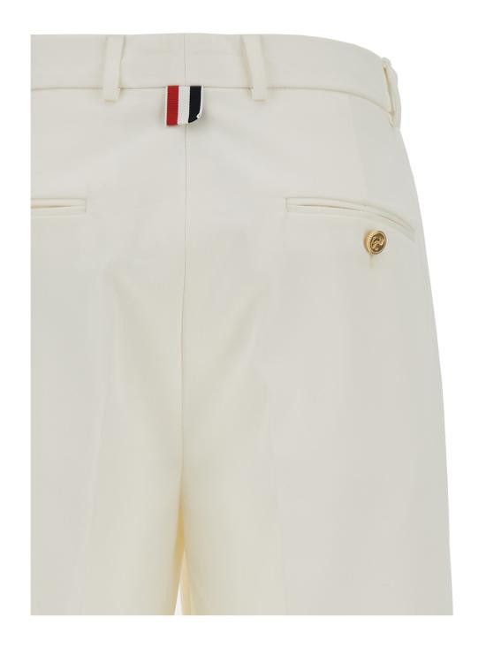 Thom Browne THOM BROWNE Women Straight Pants FTC482UF0576 White Size 27" / US 4 / IT 40 - 3 Thumbnail