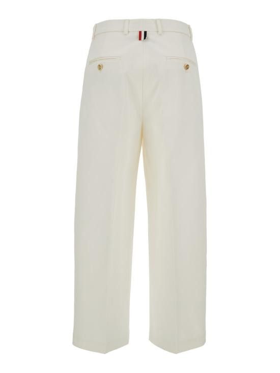 Thom Browne THOM BROWNE Women Straight Pants FTC482UF0576 White Size 27" / US 4 / IT 40 - 2 Thumbnail