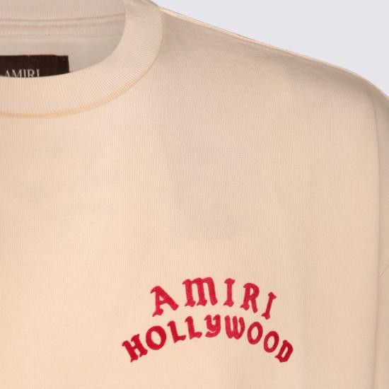 Tシャツ・カットソー AMIRI FW25 Amiri T-shirts and Polos (AMJYTE1204 IVORY RED) Amiri AMIRI Men T-Shirts AMJYTE1204 IVORY RED White | Grailed