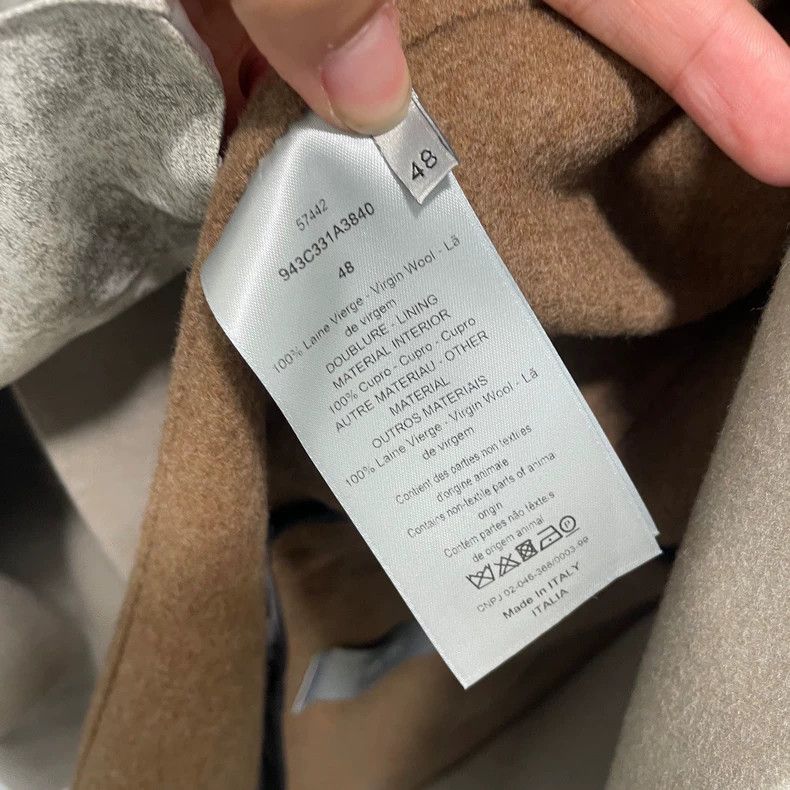 Dior Dior Gray and Brown Cashmere Coat Size US XL / EU 56 / 4 - 4 Thumbnail