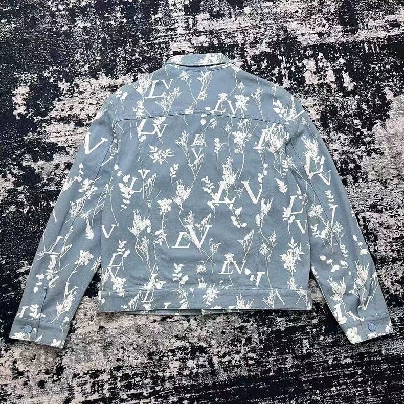 Louis Vuitton Louis Vuitton Blue Floral Denim Jacket Size US M / EU 48-50 / 2 - 2 Thumbnail
