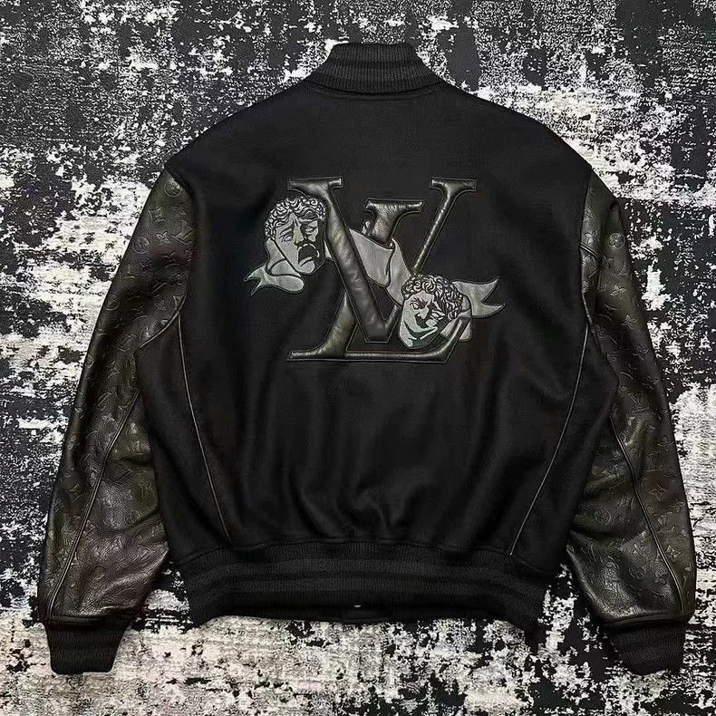 Louis Vuitton Louis Vuitton Black Leather Sleeve Bomber Jacket Size US M / EU 48-50 / 2 - 3 Thumbnail