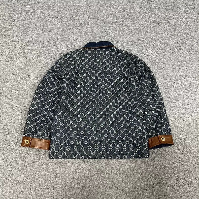 Gucci Gucci G Monogram Denim Jacket with Leather Trim Size US M / EU 48-50 / 2 - 2 Thumbnail
