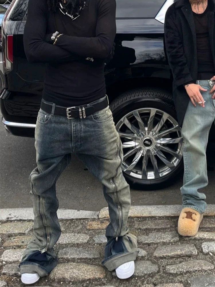 Rick Owens Gradient Blue Zip Pants by Rick Owens Size US 31 - 8 Thumbnail