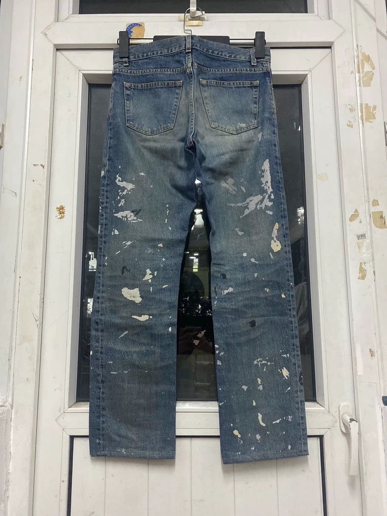 Helmut Lang Helmut Lang Blue Painted Denim Pants Size US 31 - 2 Thumbnail