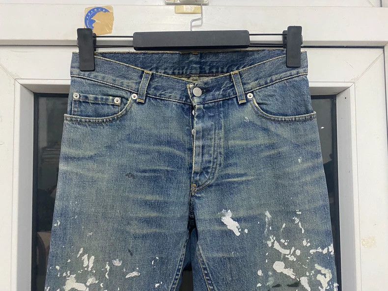 Helmut Lang Helmut Lang Blue Painted Denim Pants Size US 31 - 3 Thumbnail