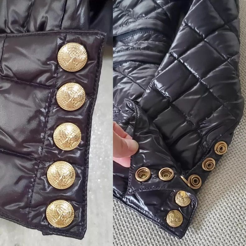 Balmain Balmain Quilted Down Jacket with Gold Accents Size US S / EU 44-46 / 1 - 4 Thumbnail