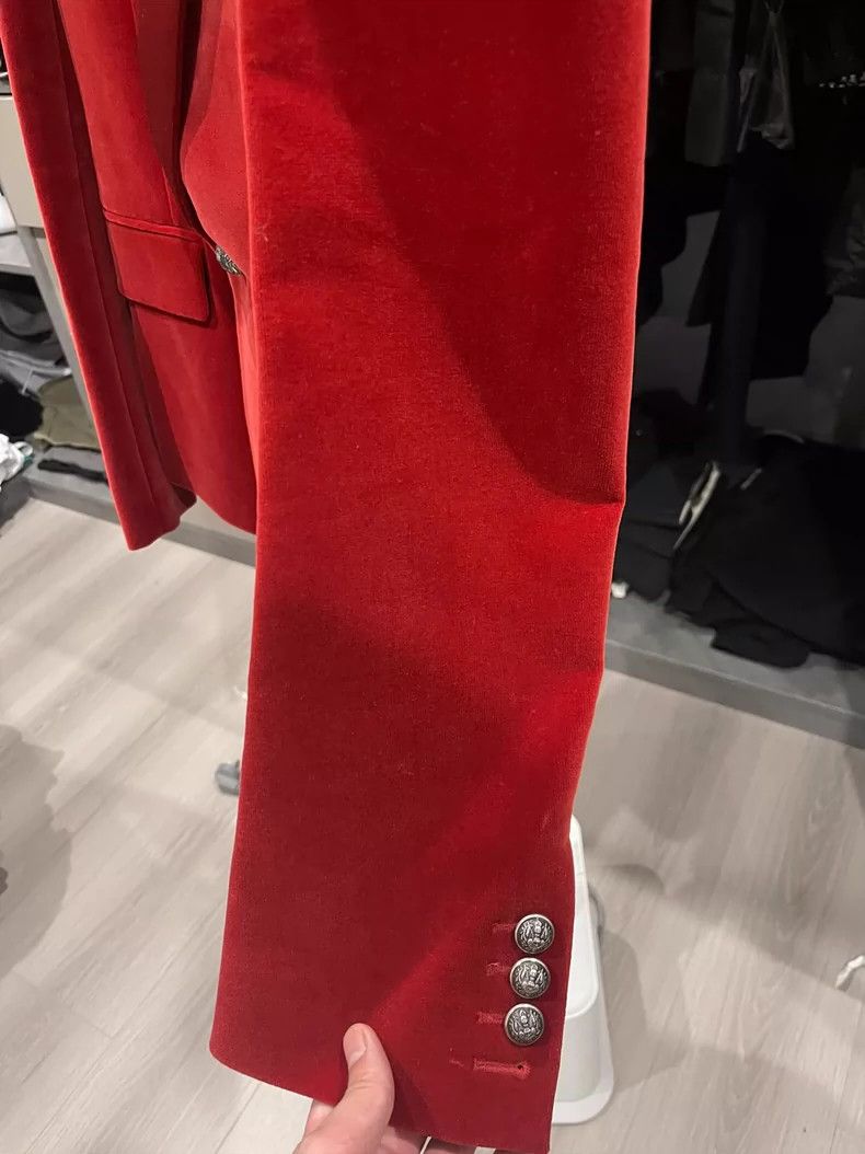 Balmain Red Velvet Suit by Balmain Size US M / EU 48-50 / 2 - 3 Thumbnail