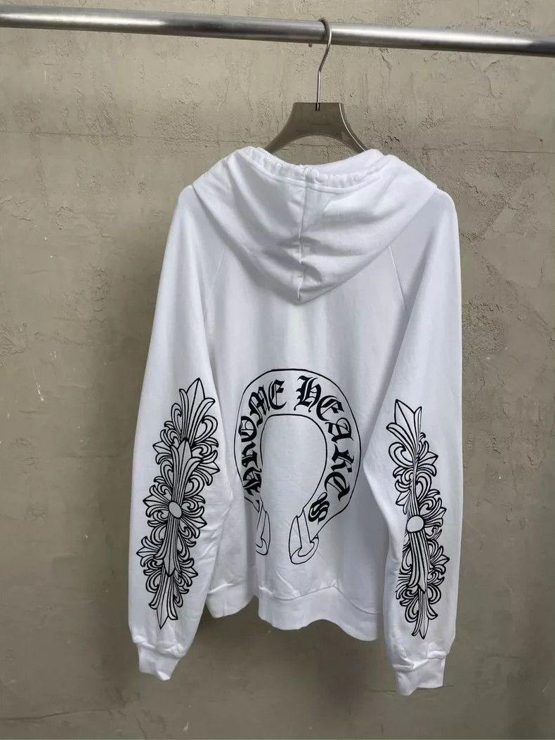 Chrome Hearts Chrome Hearts White Zip-Up Hoodie Size US XL / EU 56 / 4 - 4 Thumbnail