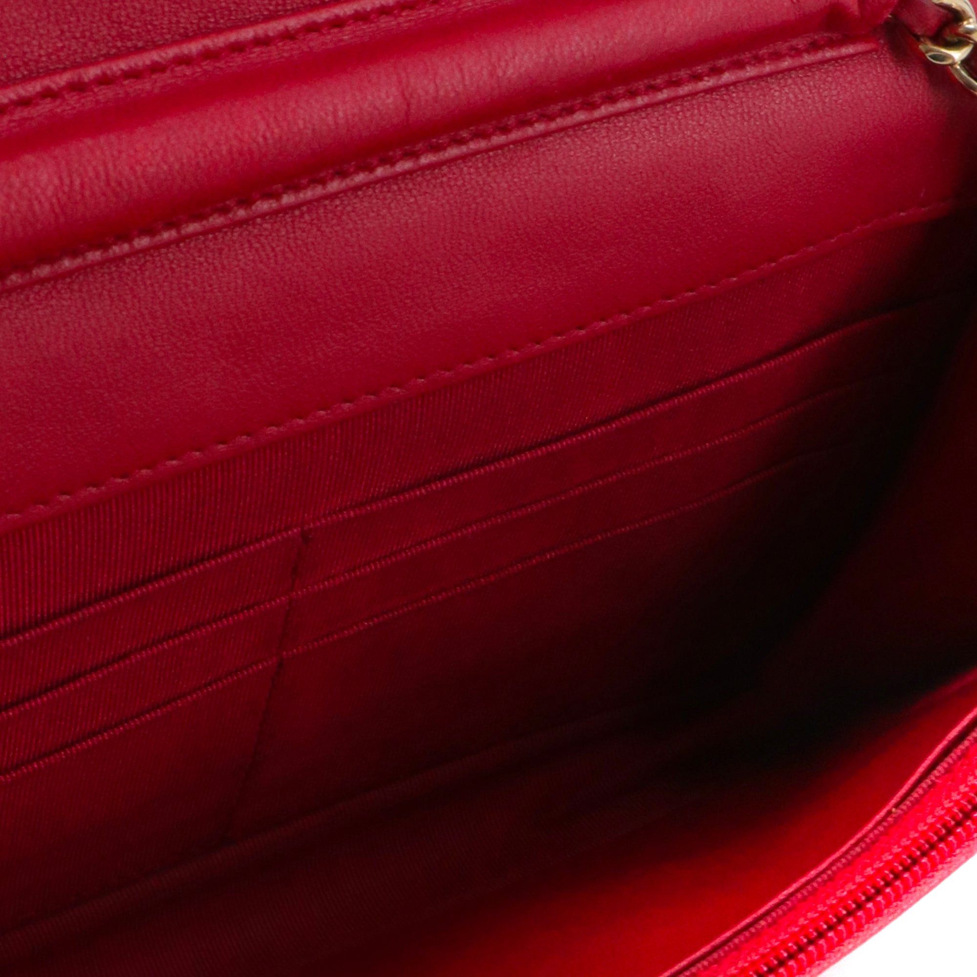 Chanel CHANEL - Chanel Wallet On Chain shoulder bag in red smooth leather Size ONE SIZE - 8 Thumbnail