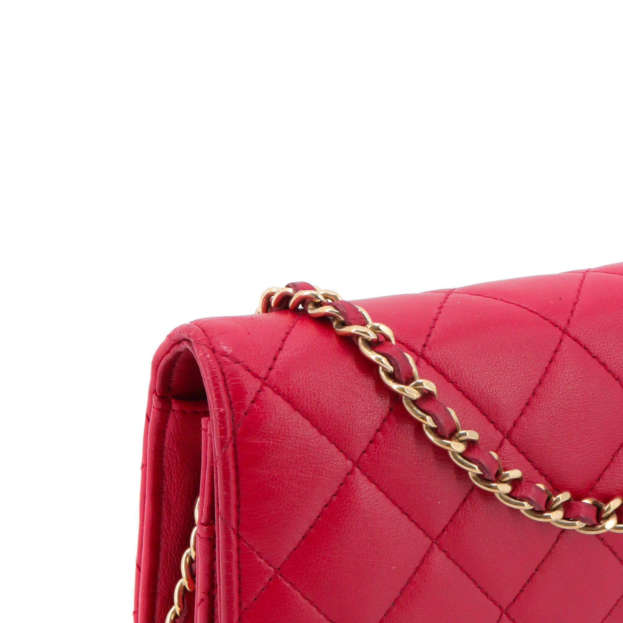 Chanel CHANEL - Chanel Wallet On Chain shoulder bag in red smooth leather Size ONE SIZE - 5 Thumbnail