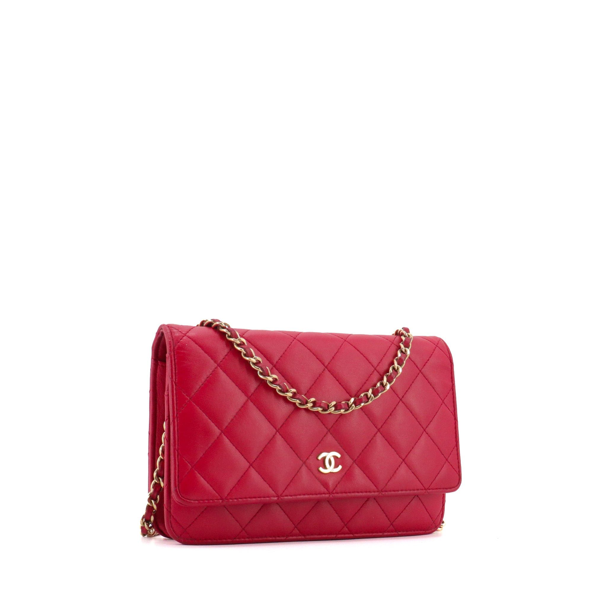 Chanel CHANEL - Chanel Wallet On Chain shoulder bag in red smooth leather Size ONE SIZE - 2 Thumbnail