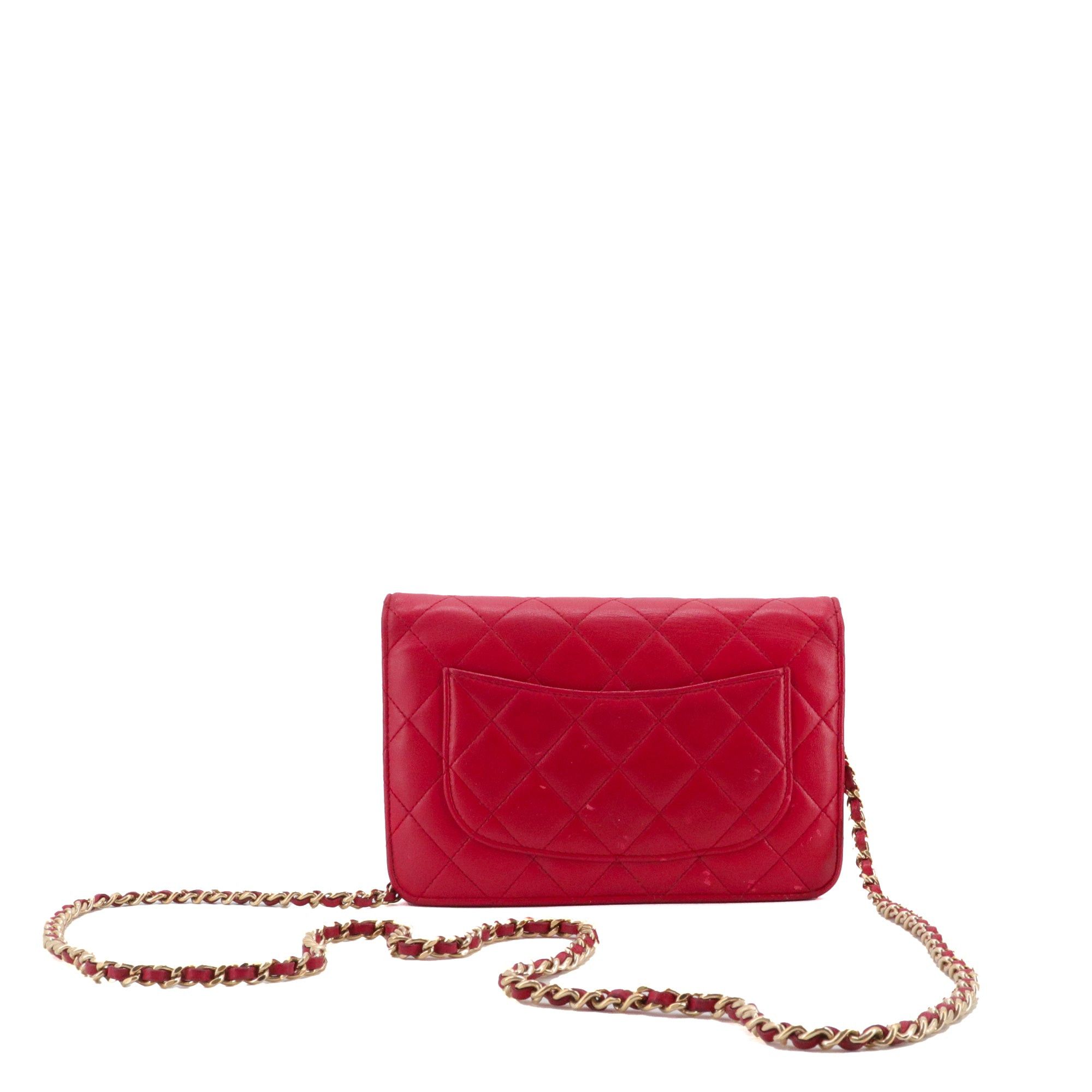 Chanel CHANEL - Chanel Wallet On Chain shoulder bag in red smooth leather Size ONE SIZE - 3 Thumbnail