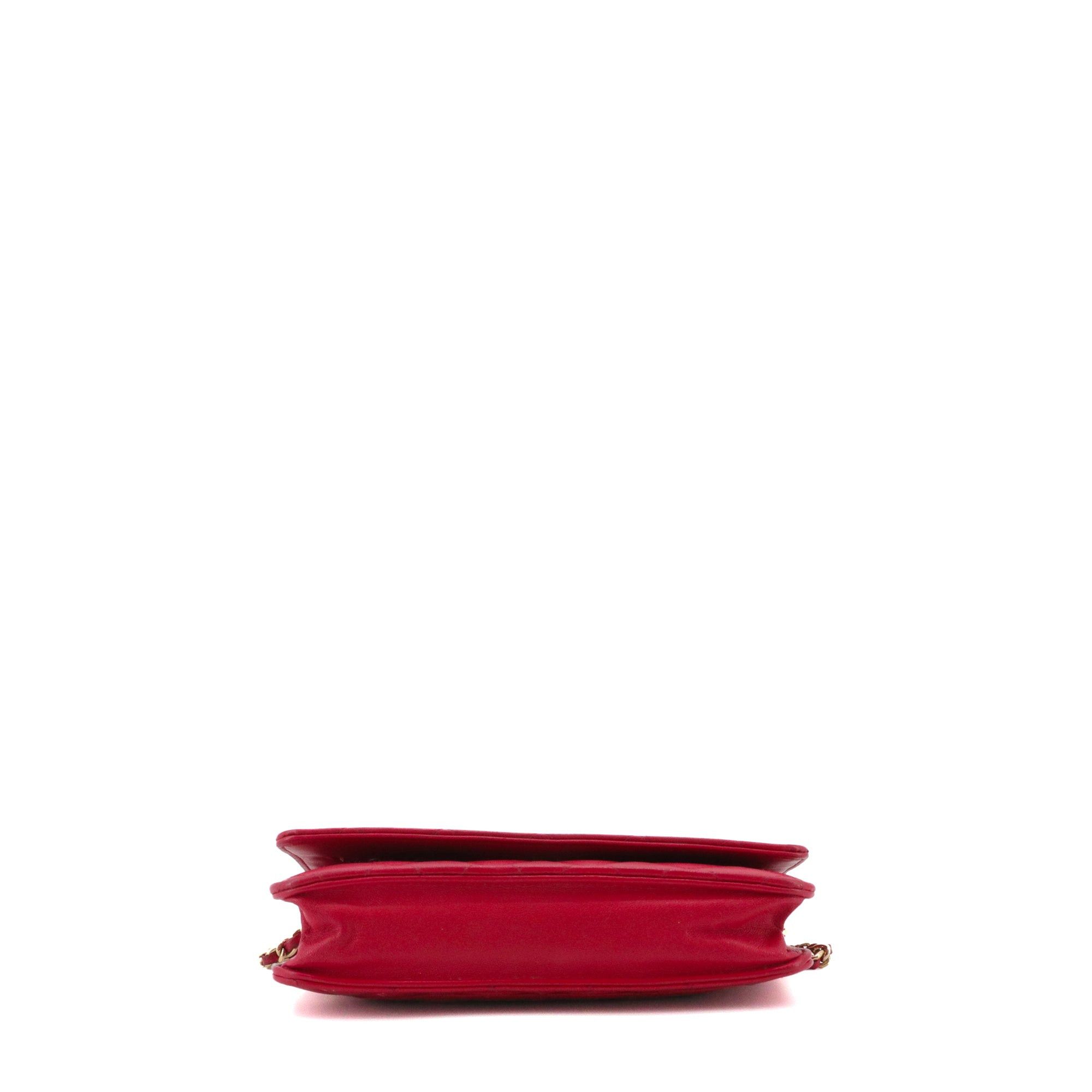 Chanel CHANEL - Chanel Wallet On Chain shoulder bag in red smooth leather Size ONE SIZE - 4 Thumbnail