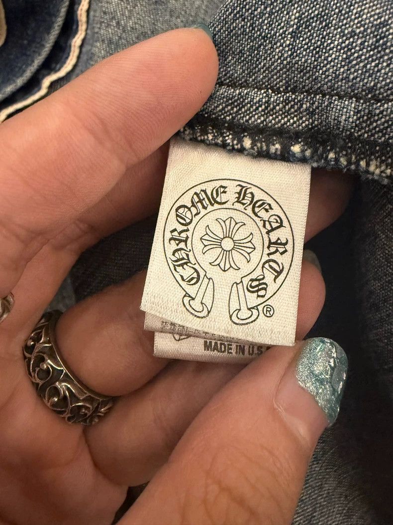 Chrome Hearts Chrome Hearts Denim Shirt with Leather Details Size US L / EU 52-54 / 3 - 7 Thumbnail