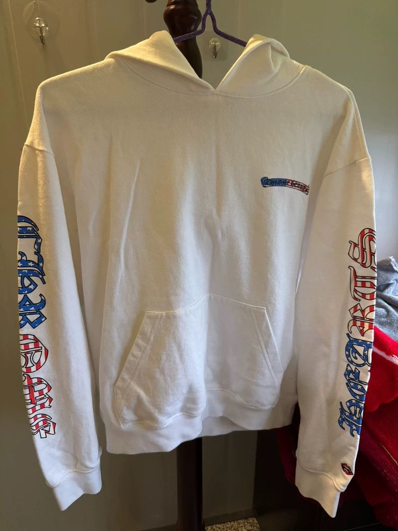 Chrome Hearts Chrome Hearts White Hoodie with Flag Prints Size US XL / EU 56 / 4 - 2 Thumbnail
