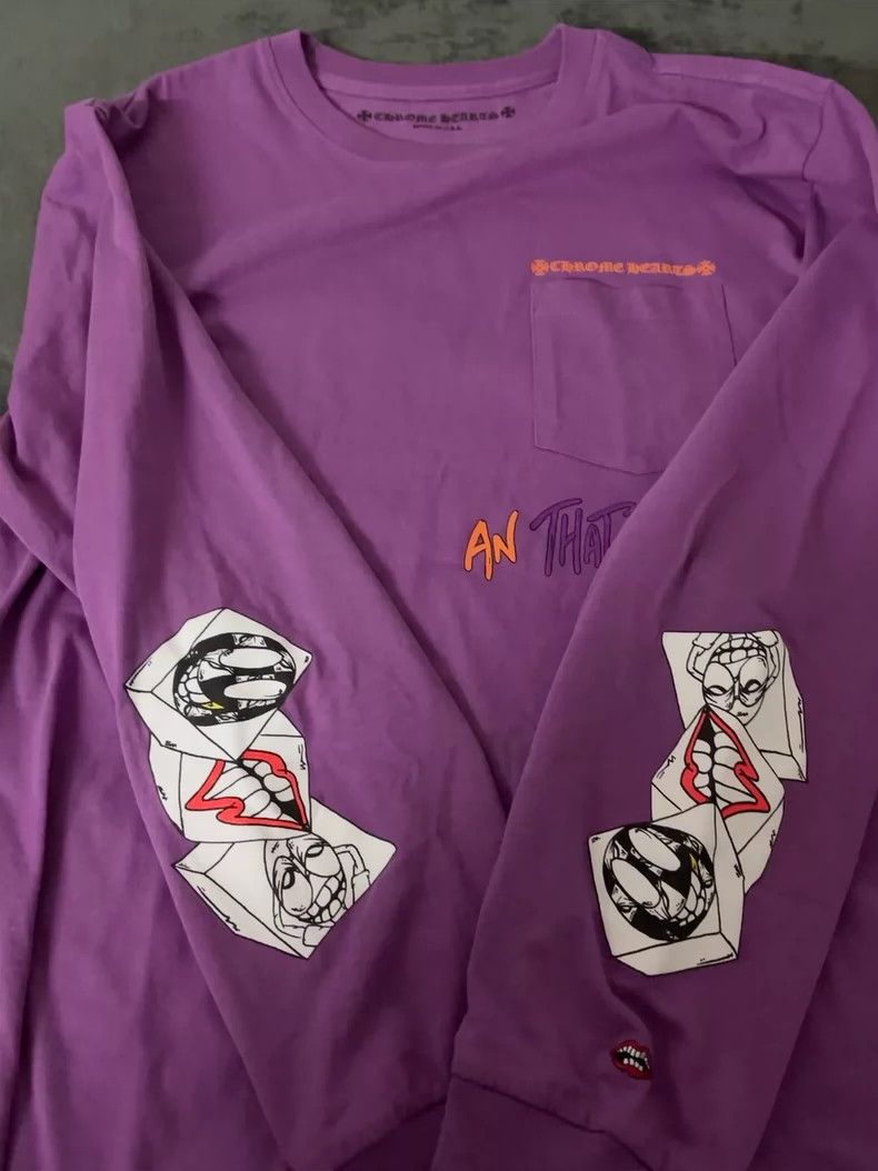 Chrome Hearts Chrome Hearts Long Sleeve Purple Shirt Size US L / EU 52-54 / 3 - 4 Thumbnail