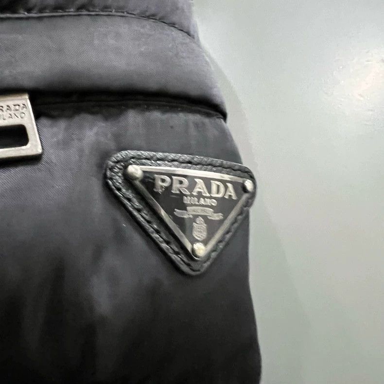 Prada Prada Black Logo Down Jacket with Fur Collar Size US M / EU 48-50 / 2 - 3 Thumbnail