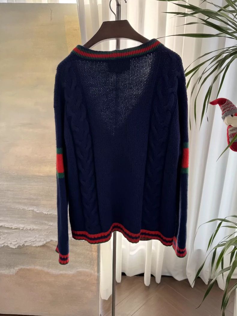 Gucci Gucci Knit Cardigan with Stripes Size US L / EU 52-54 / 3 - 2 Thumbnail