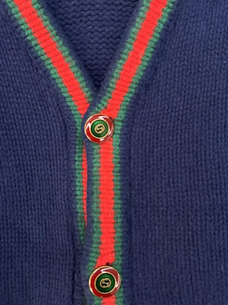 Gucci Gucci Knit Cardigan with Stripes Size US L / EU 52-54 / 3 - 3 Thumbnail