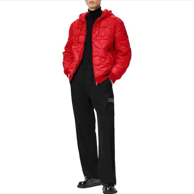 Louis Vuitton Red Louis Vuitton Quilted Hooded Jacket Size US L / EU 52-54 / 3 - 6 Thumbnail