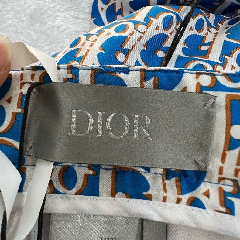 Dior Blue Printed Silk Shorts by Dior Size US 31 - 4 Thumbnail