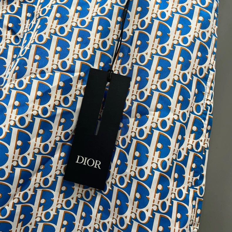 Dior Blue Printed Silk Shorts by Dior Size US 31 - 2 Thumbnail
