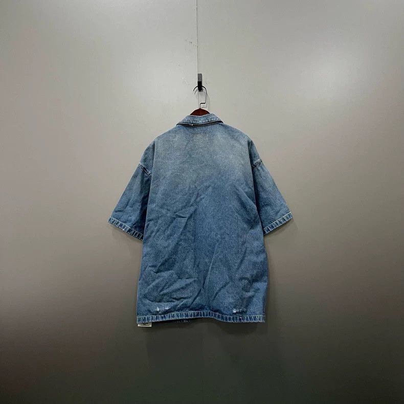 Prada Prada Blue Logo Denim Shirt Size US XL / EU 56 / 4 - 2 Thumbnail