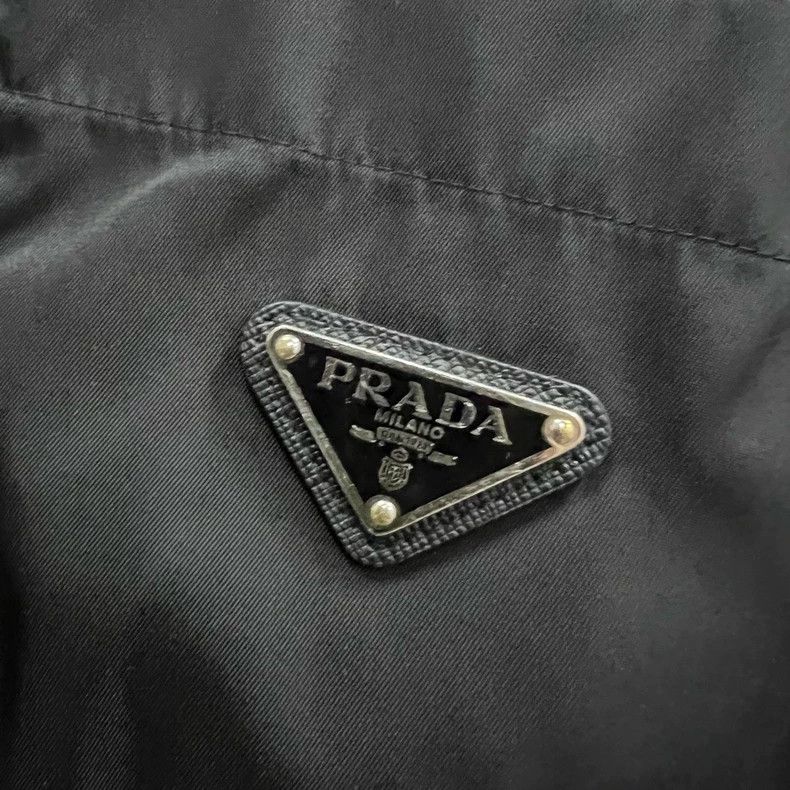 Prada Black Prada Logo Nylon Jacket XXL Size US XXL / EU 58 / 5 - 2 Thumbnail