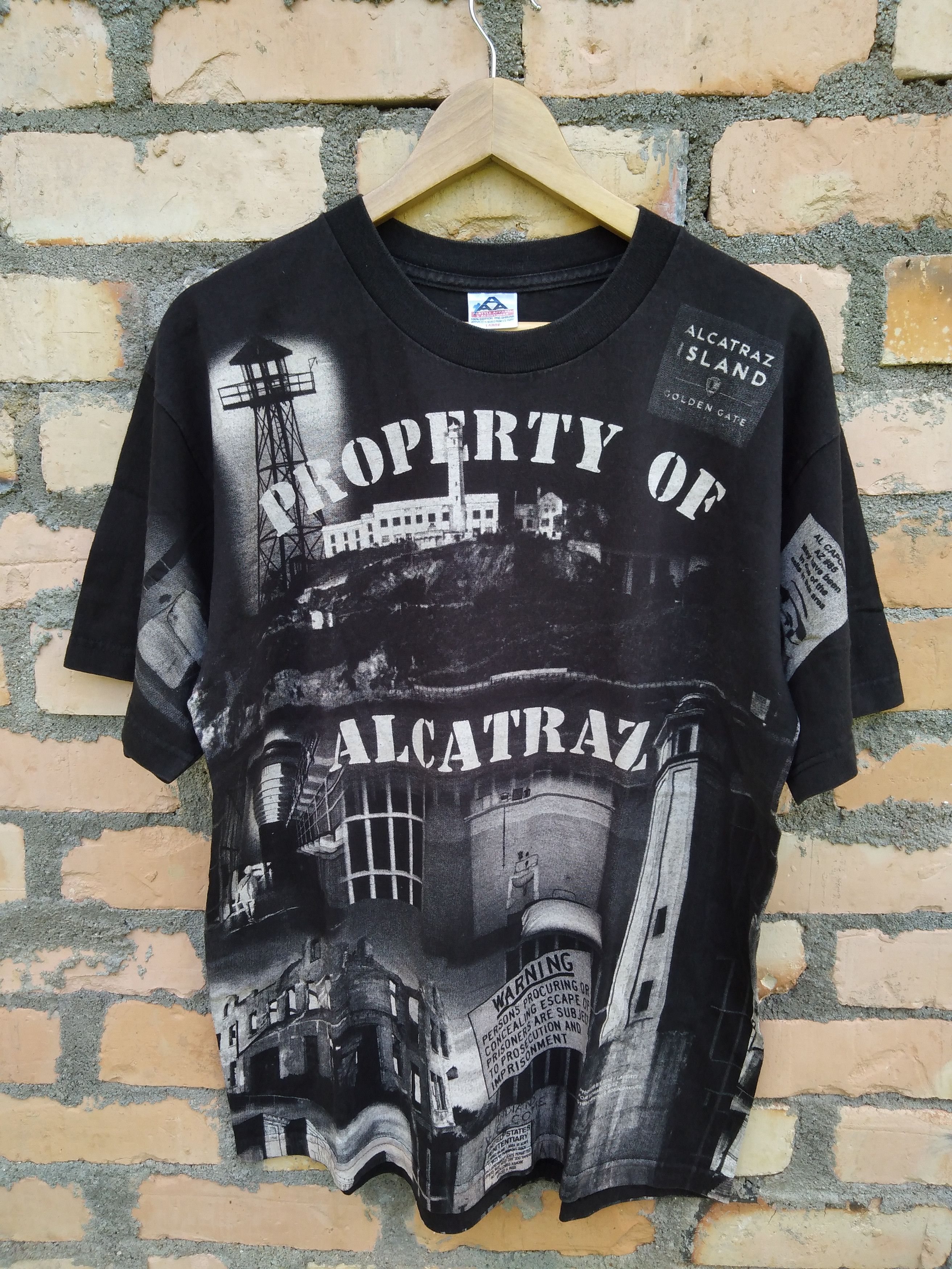 Vintage vintage 90s ALCATRAZ aop al capone Size US L / EU 52-54 / 3 - 1 Thumbnail