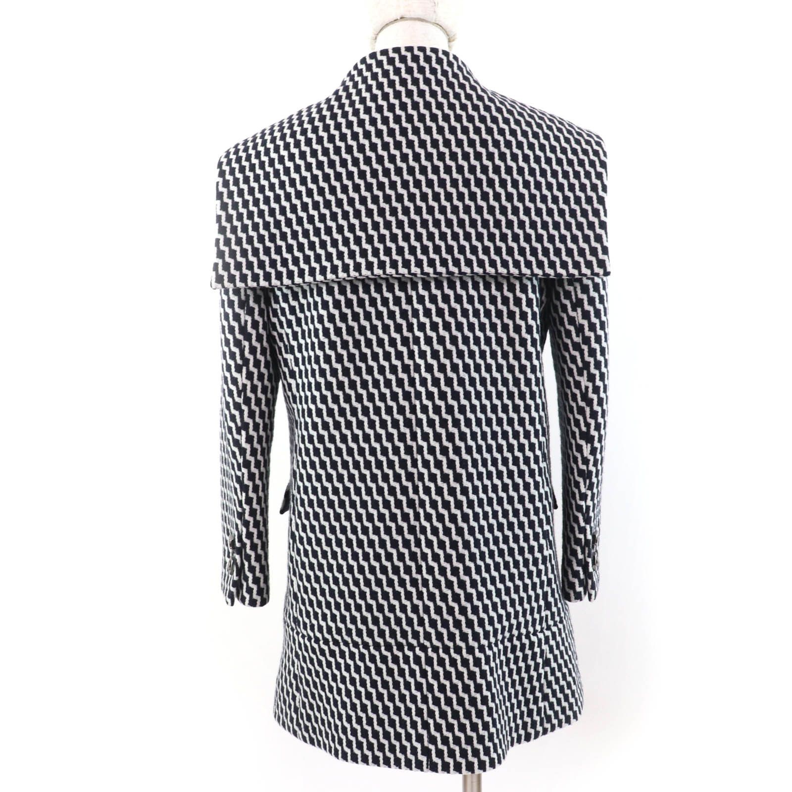 Chanel Chanel Chanel Hexagon COCO Button Zigzag Pattern Wool Coat Others Outerwear P59081V39106 DUTY FREE for USA Size ONE SIZE - 3 Thumbnail