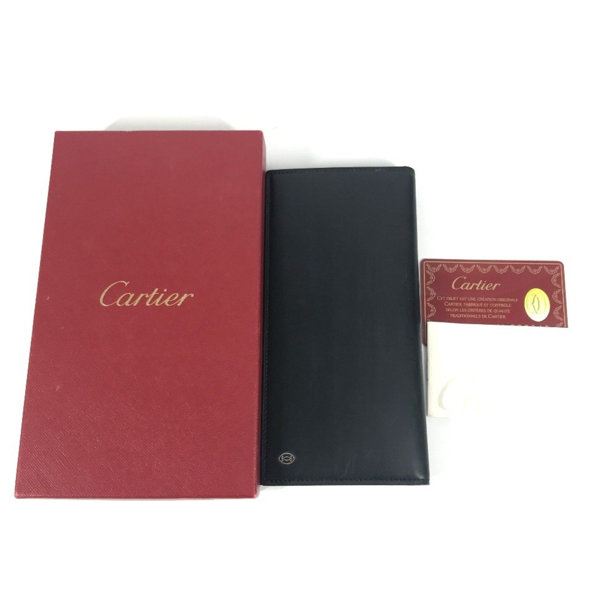 Cartier CARTIER Must Line Logo Billfold Accessory Wallet Bi-fold Long Leather Men's Women's Black Size ONE SIZE - 15 Thumbnail