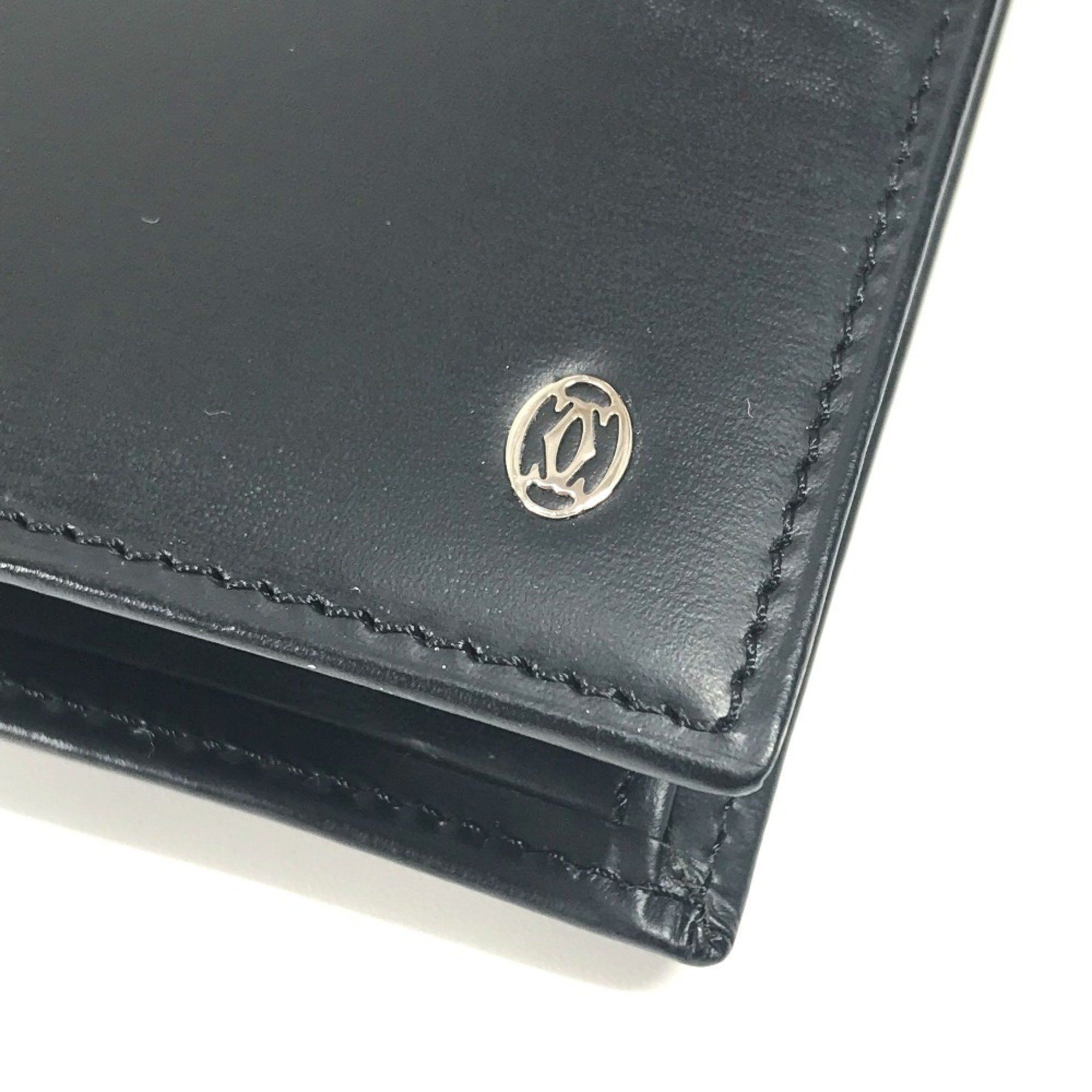 Cartier CARTIER Must Line Logo Billfold Accessory Wallet Bi-fold Long Leather Men's Women's Black Size ONE SIZE - 14 Thumbnail