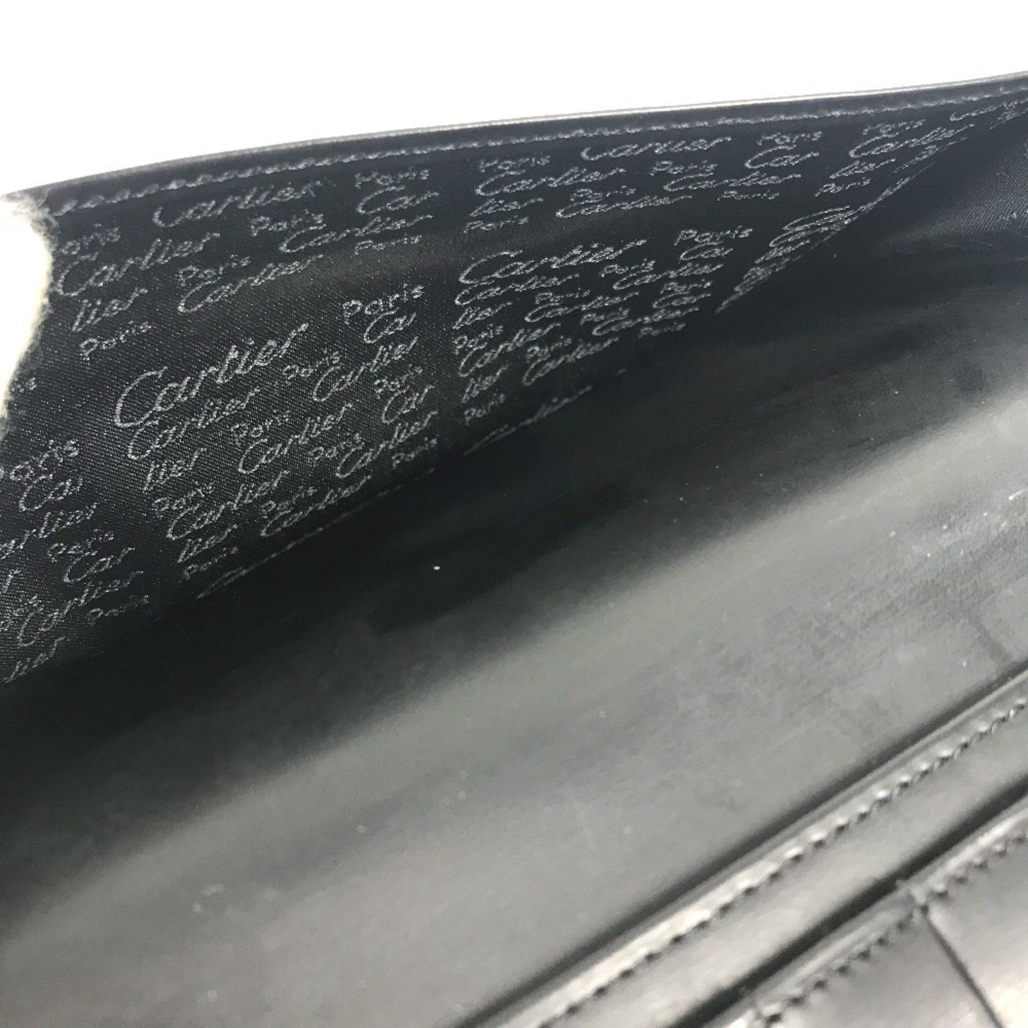 Cartier CARTIER Must Line Logo Billfold Accessory Wallet Bi-fold Long Leather Men's Women's Black Size ONE SIZE - 8 Thumbnail