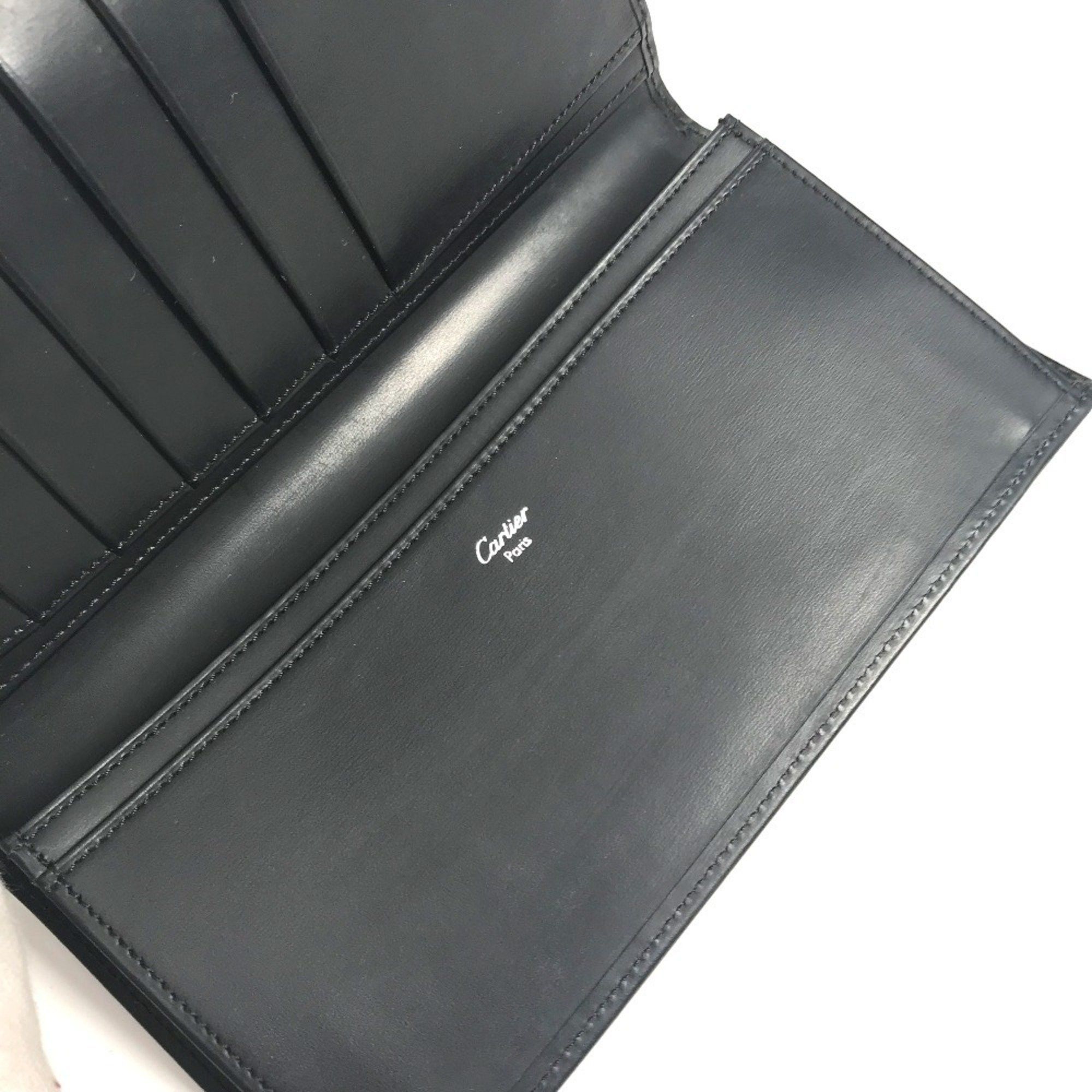 Cartier CARTIER Must Line Logo Billfold Accessory Wallet Bi-fold Long Leather Men's Women's Black Size ONE SIZE - 10 Thumbnail