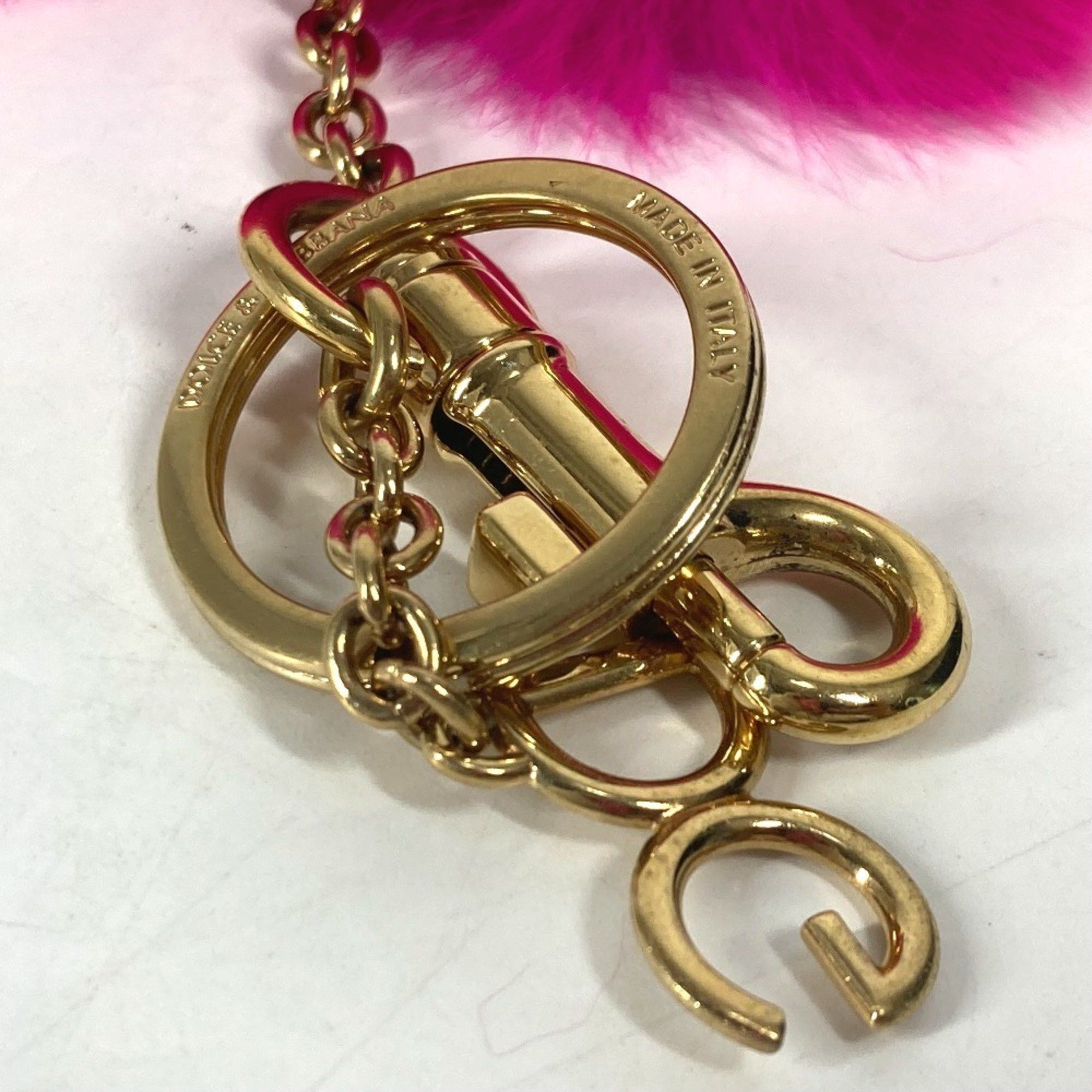 Dolce & Gabbana Dolce & Gabbana DOLCE&GABBANA Heart Bag Charm Keychain Fur Metal Women's Pink Size ONE SIZE - 5 Thumbnail
