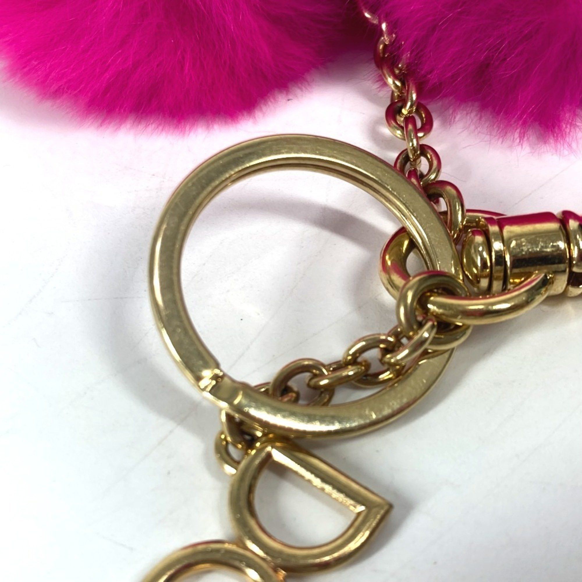 Dolce & Gabbana Dolce & Gabbana DOLCE&GABBANA Heart Bag Charm Keychain Fur Metal Women's Pink Size ONE SIZE - 7 Thumbnail