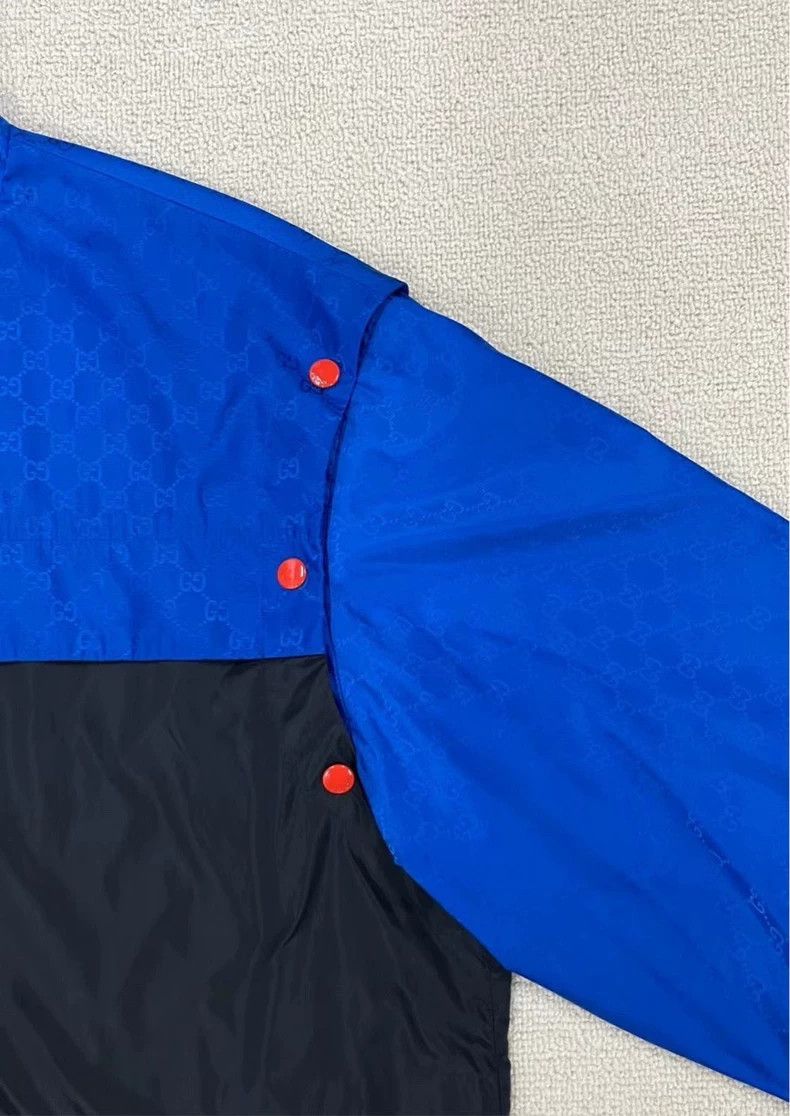 Gucci Gucci Blue Black Logo Hooded Jacket Size US M / EU 48-50 / 2 - 6 Thumbnail
