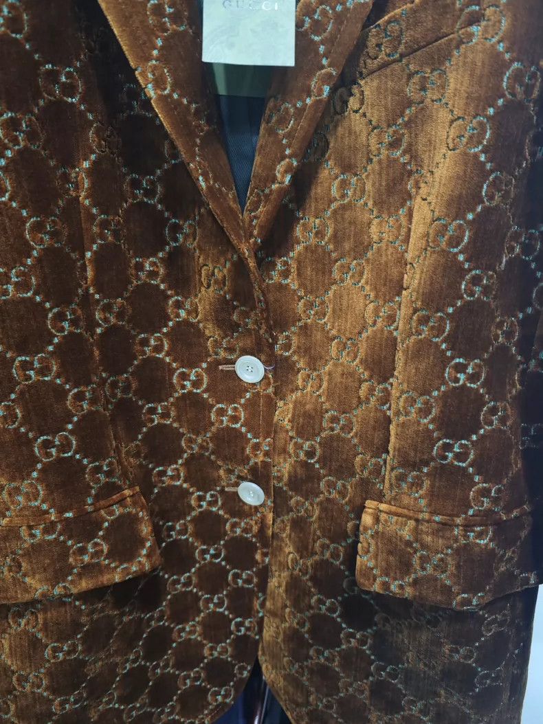 Gucci Gucci Brown Logo Print Jacket Coat Size US L / EU 52-54 / 3 - 6 Thumbnail