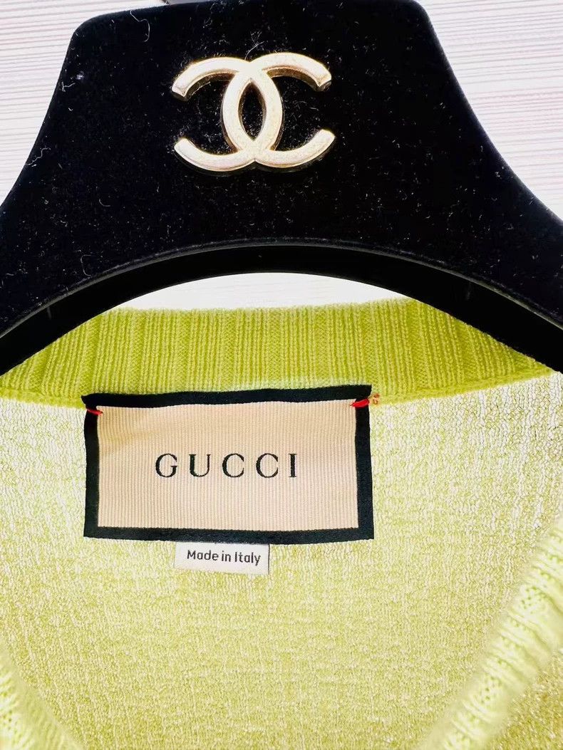 Gucci Gucci Knitted Sheer Short Sleeve Top Size US M / EU 48-50 / 2 - 2 Thumbnail