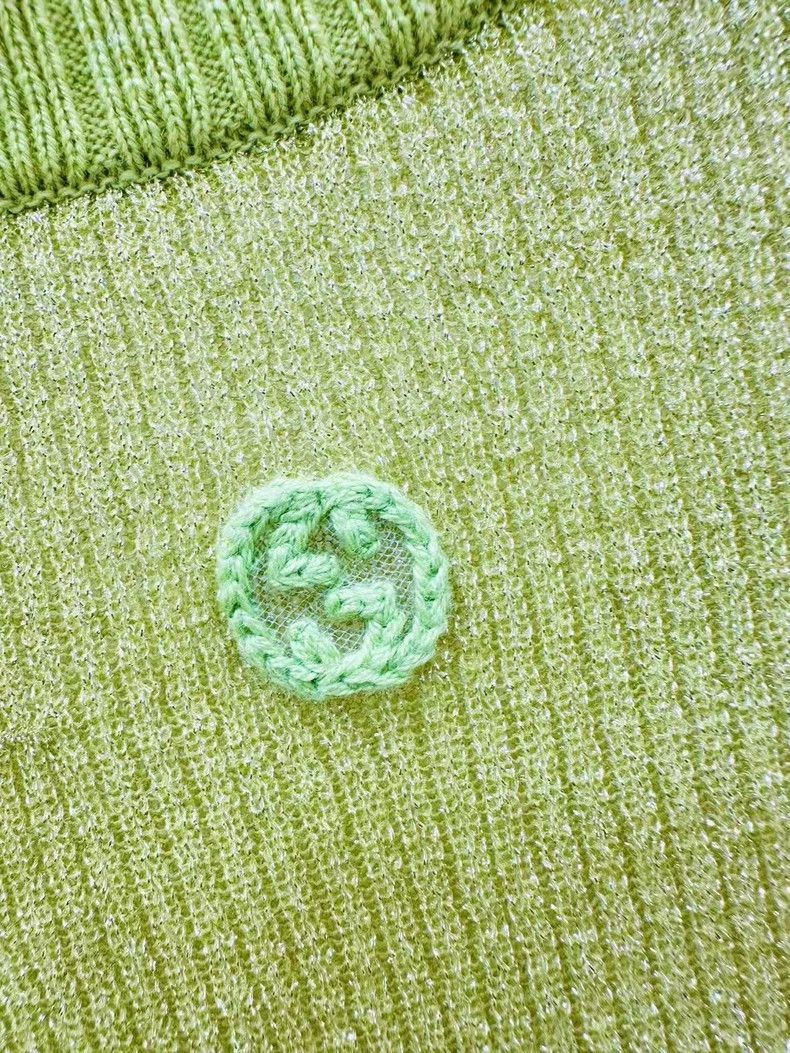 Gucci Gucci Knitted Sheer Short Sleeve Top Size US M / EU 48-50 / 2 - 4 Thumbnail