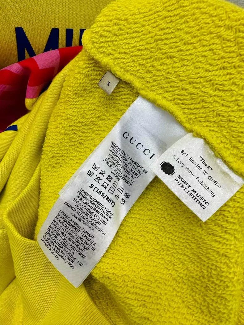 Gucci Gucci Yellow Logo Sweatshirt with Tags Size US S / EU 44-46 / 1 - 5 Thumbnail