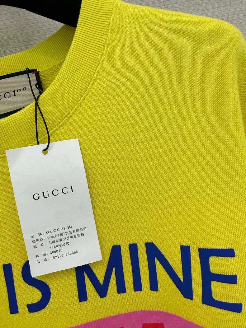Gucci Gucci Yellow Logo Sweatshirt with Tags Size US S / EU 44-46 / 1 - 4 Thumbnail