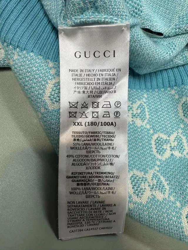 Gucci Blue Gucci Knitted Cardigan with Gold Buttons Size US XXL / EU 58 / 5 - 6 Thumbnail